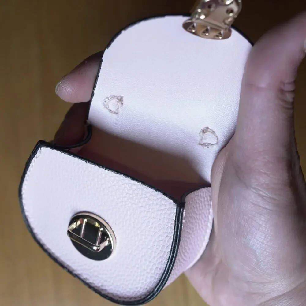 Bag Keychain Bag Charm Change Pouch Coin Purse Push Lock Clasp Poswe Pink Girly